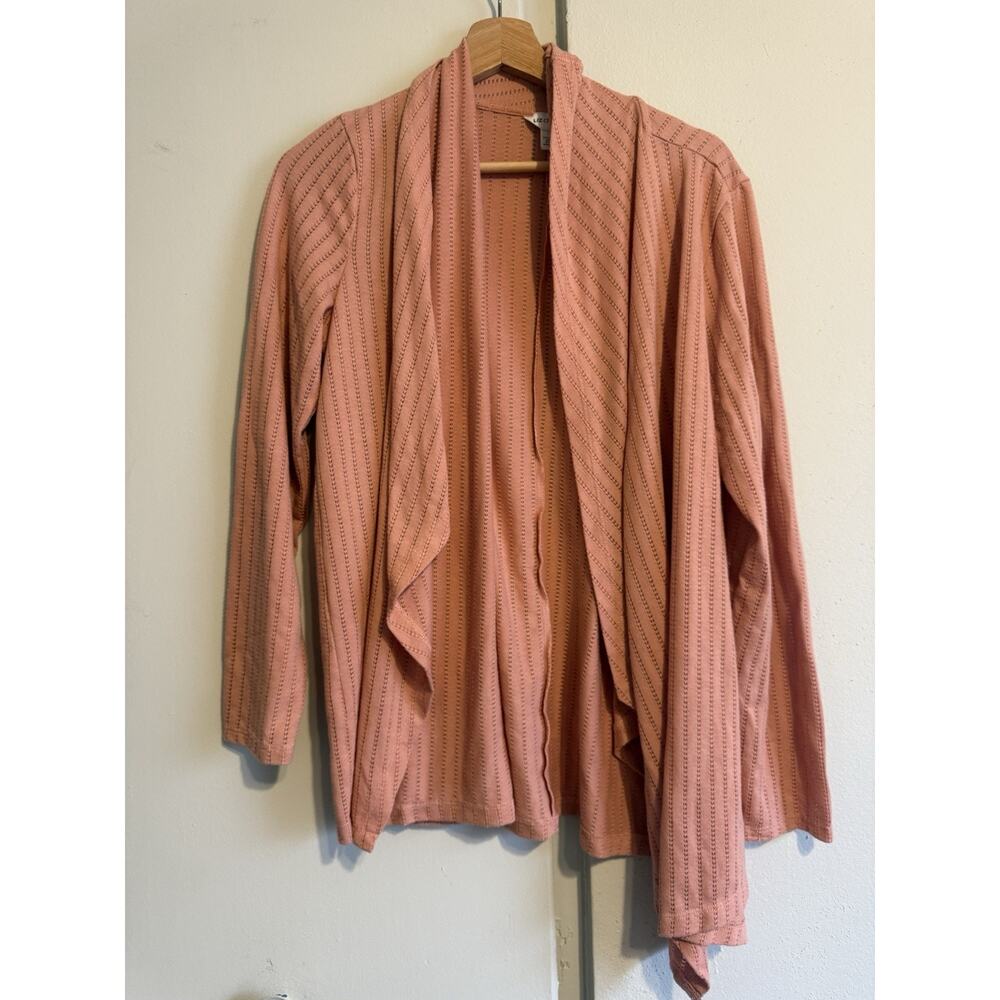 487 Liz Claiborne Pink Patterned Breatheable Cardigan Size M